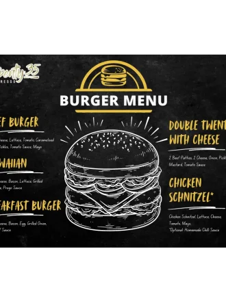 Burger menu brochure