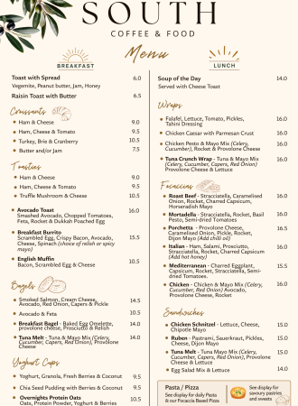 South Menu